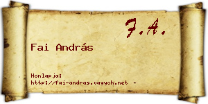 Fai András névjegykártya